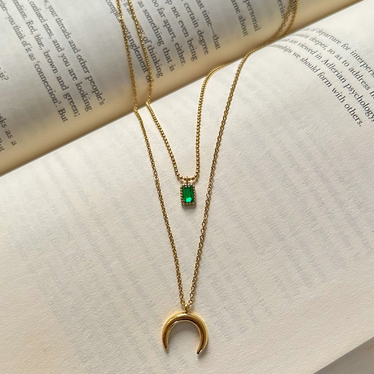Emerald Moon Layered Necklace