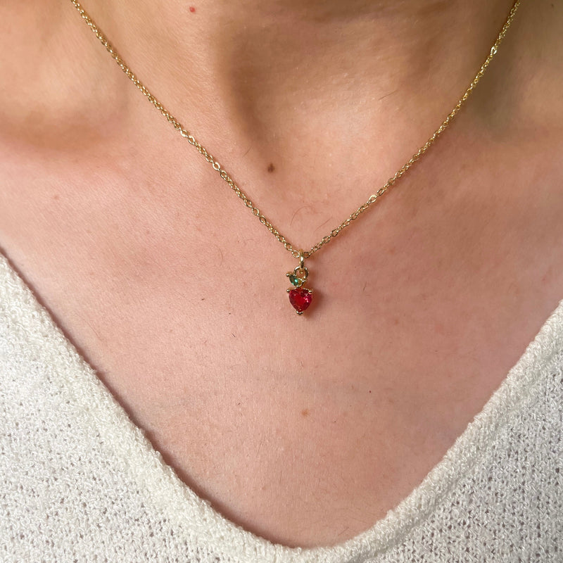Strawberry Drop Necklace