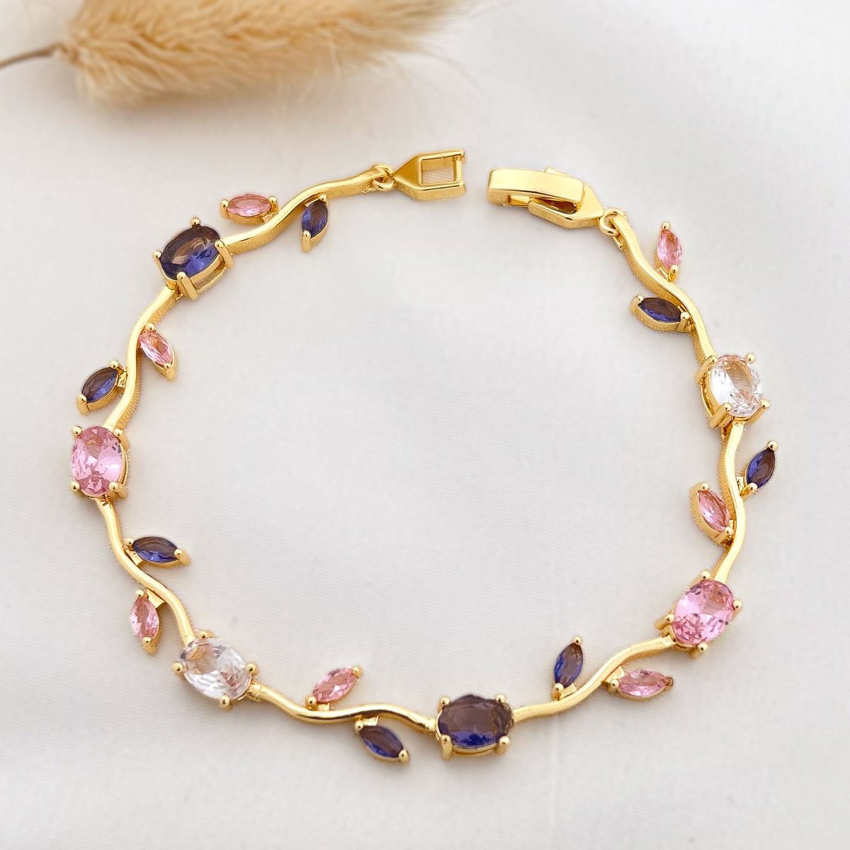 Tulip Pink Petal Charm Bracelet