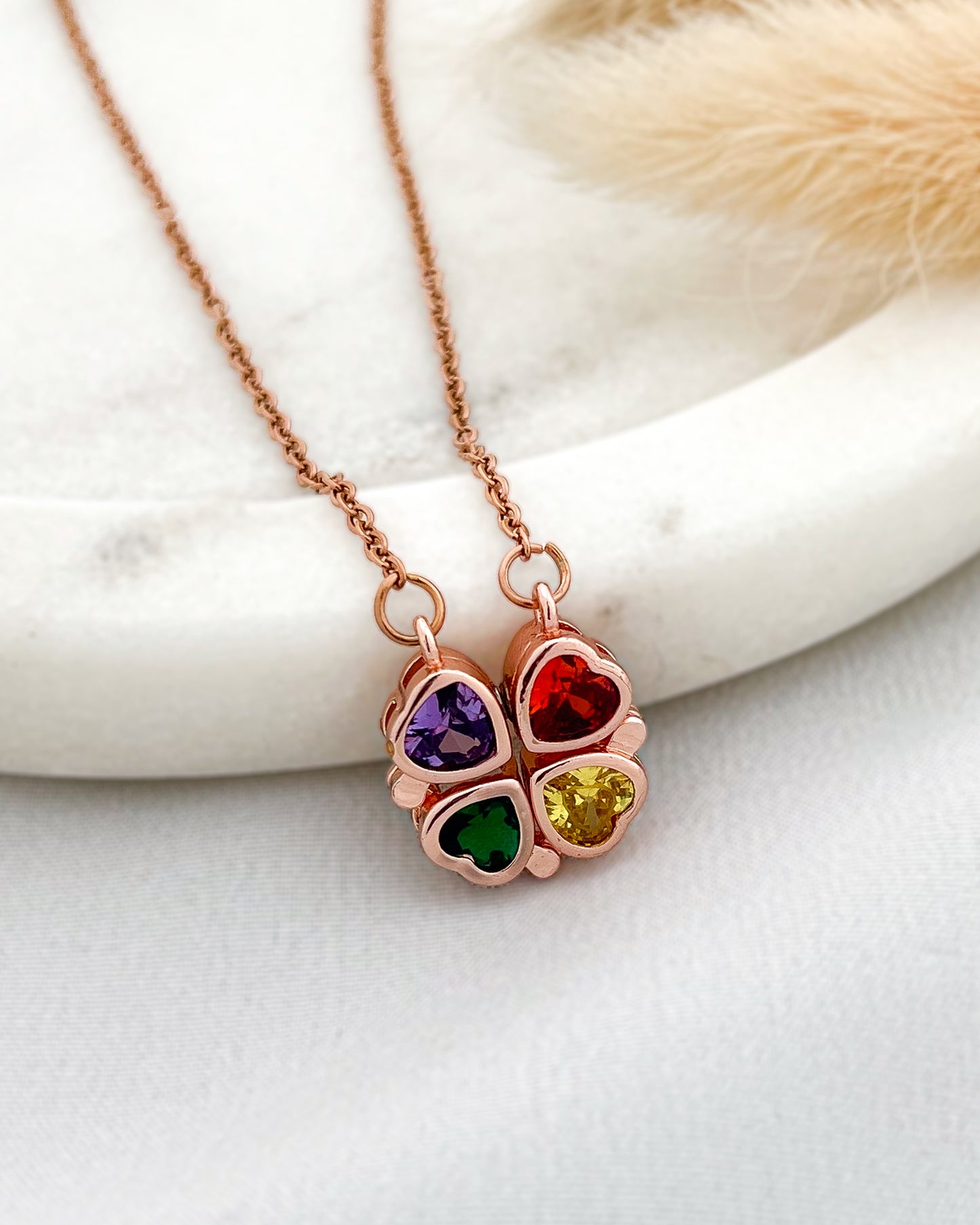 Lucky Quartet Necklace (Rose Gold)