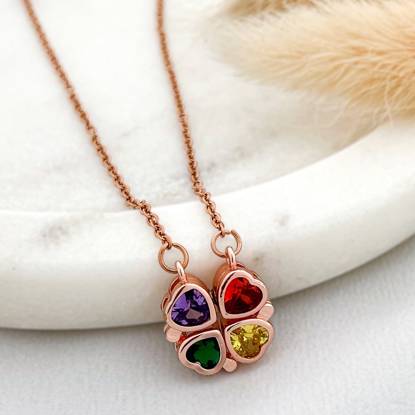 Lucky Quartet Necklace (Rose Gold)