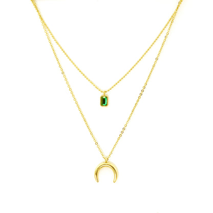 Emerald Moon Layered Necklace