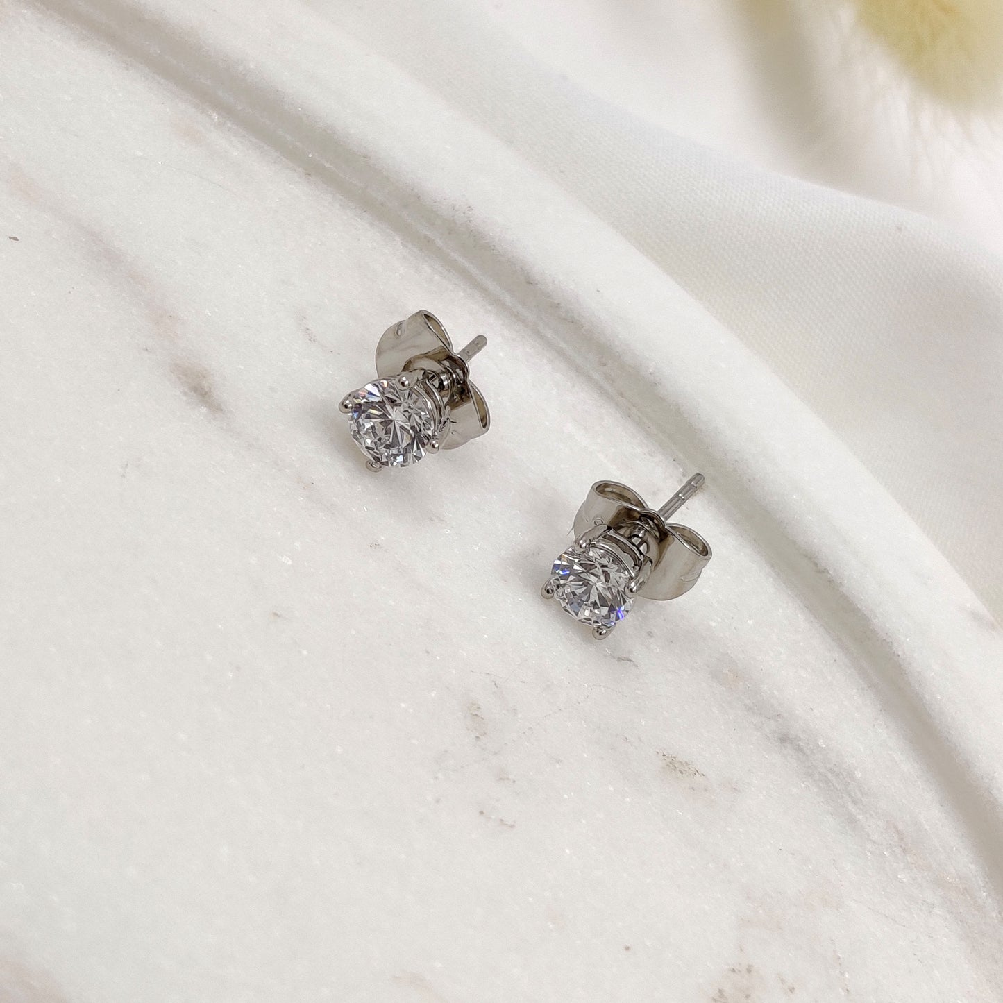 Solitaire Stud Earrings