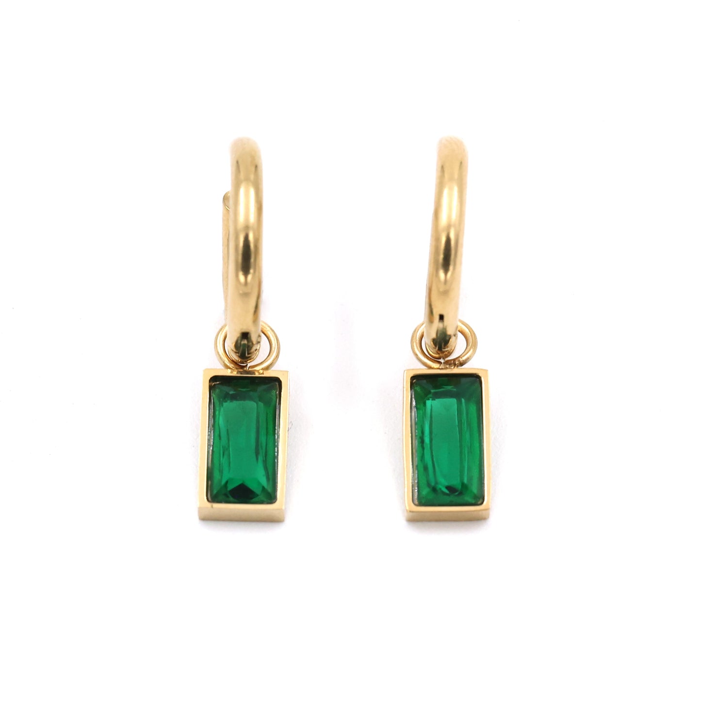 Macie Emerald Drop Hoops