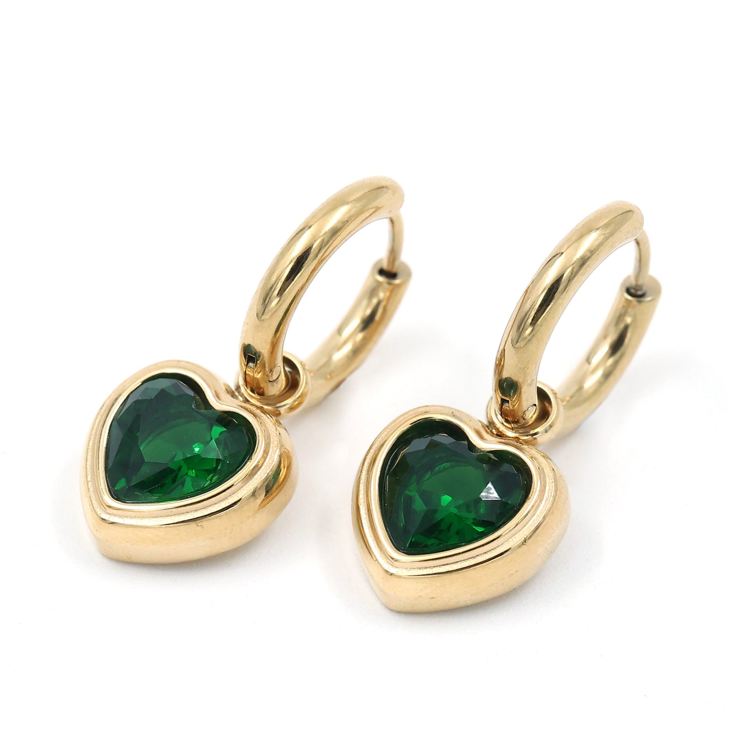 Millie Heart Hoops (Emerald)