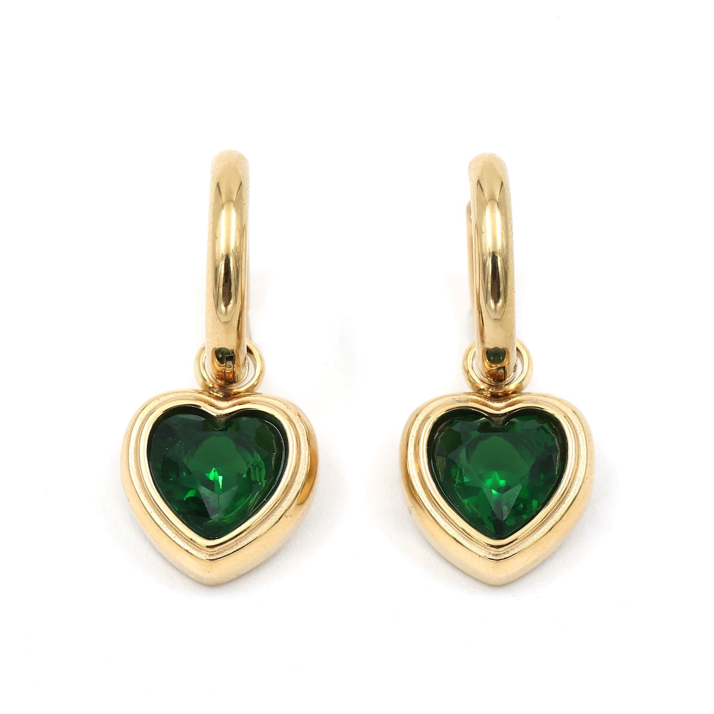 Millie Heart Hoops (Emerald)