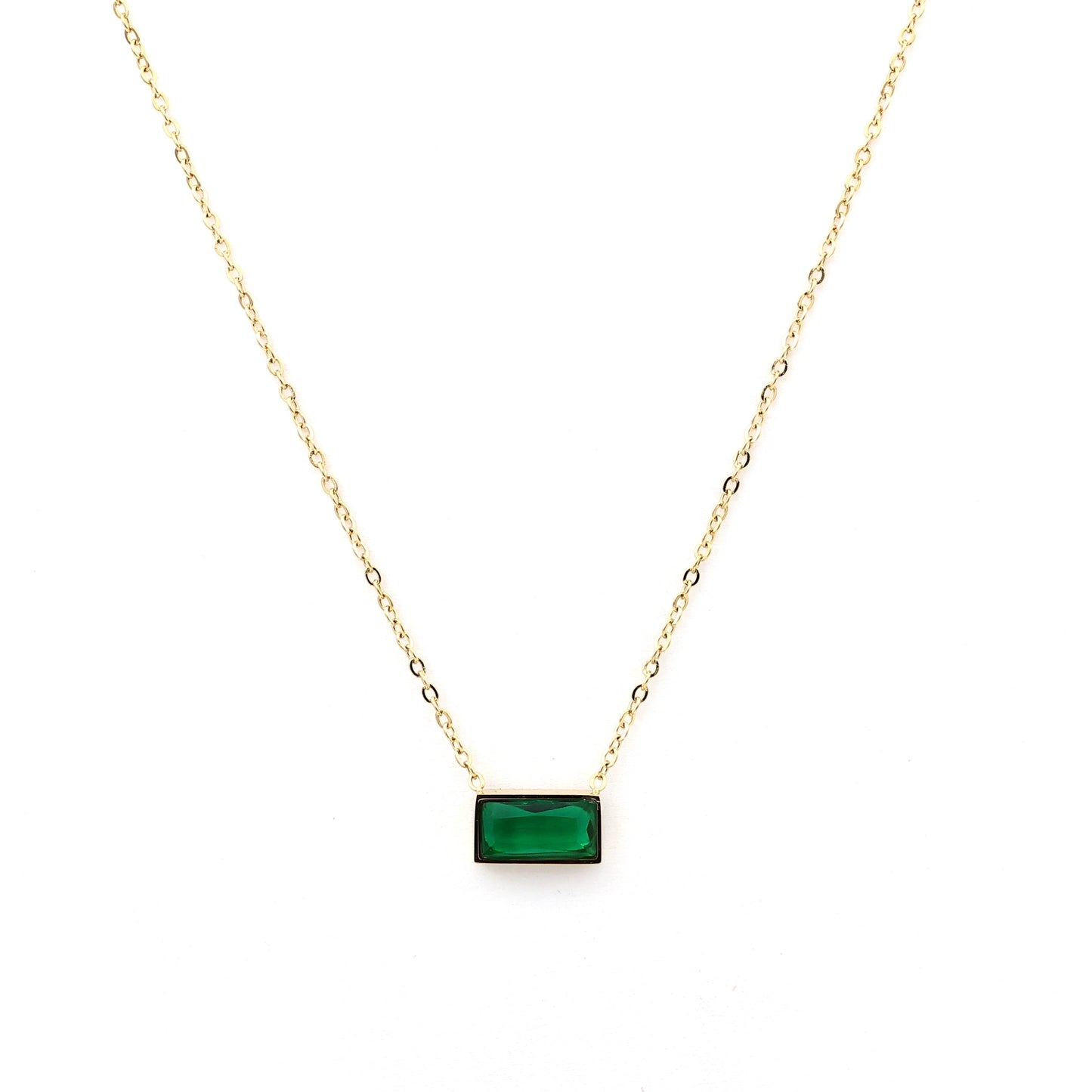 Emerald Bar Necklace