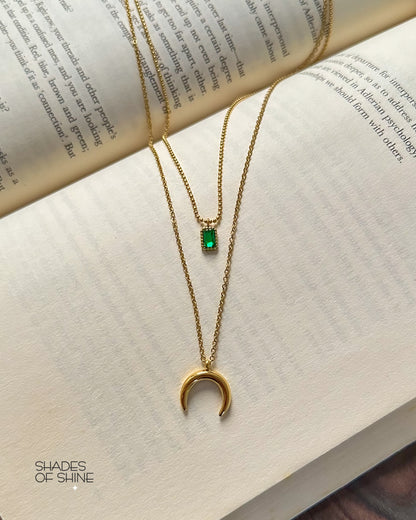 Emerald Moon Layered Necklace