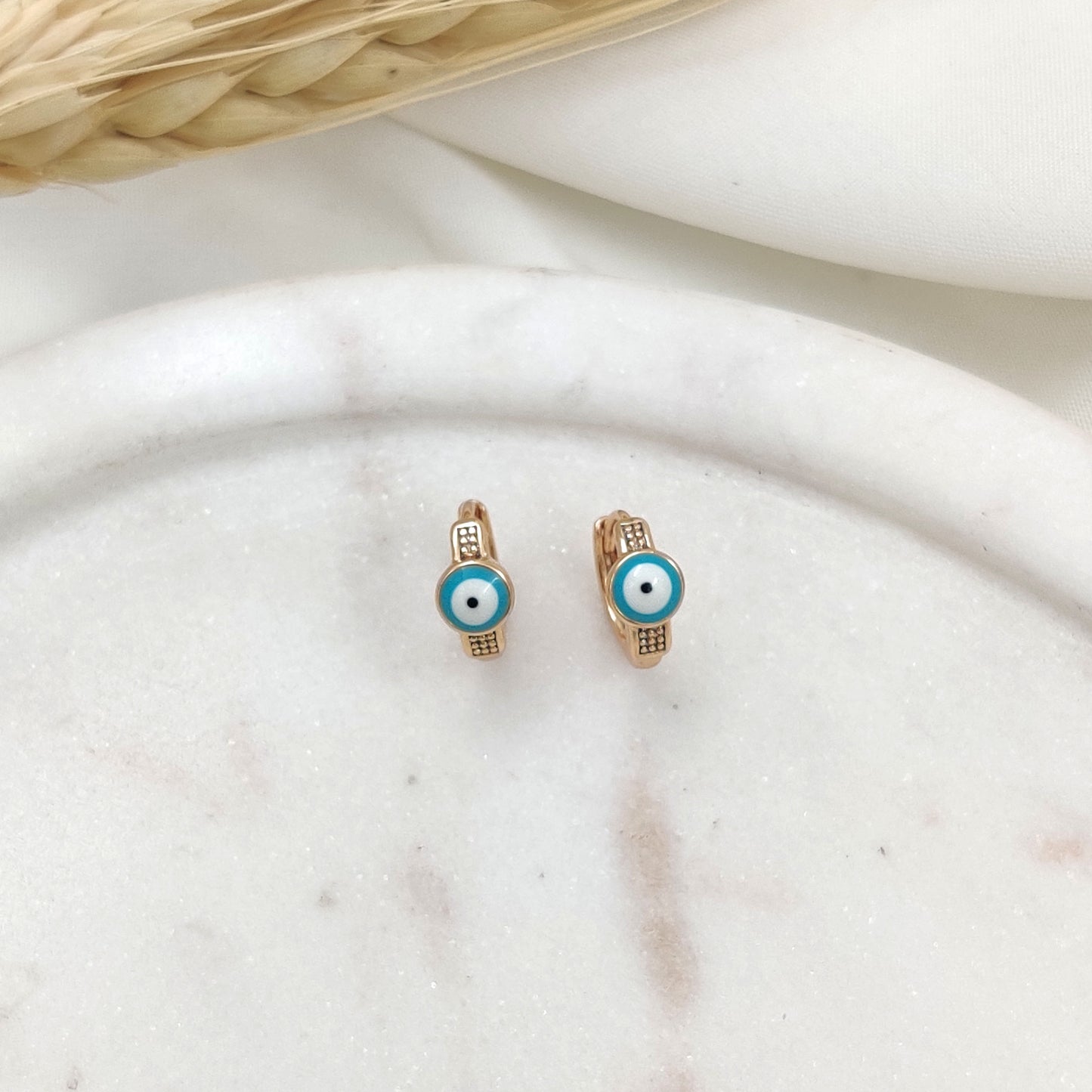 Evil Eye Huggie Hoops