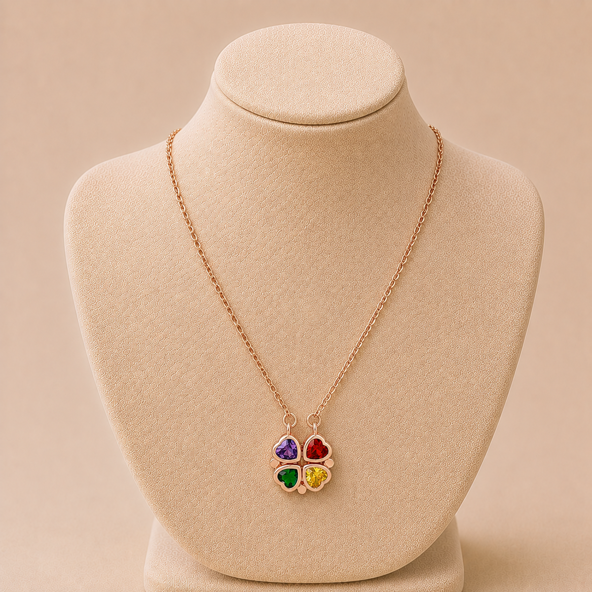 Lucky Quartet Necklace (Rose Gold)