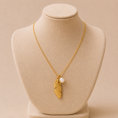 Leaf Pearl Necklace