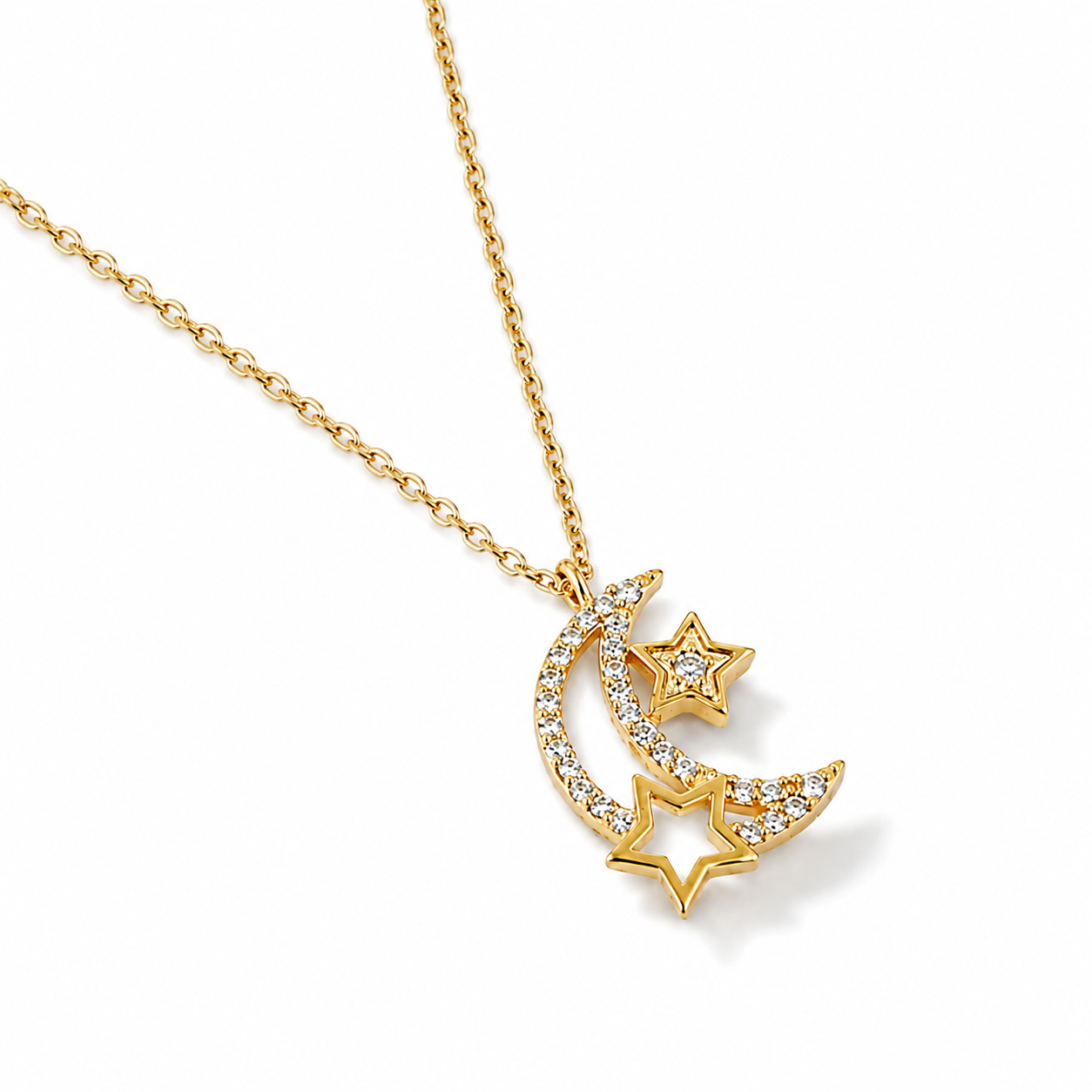 Star Moon Necklace (Gold)