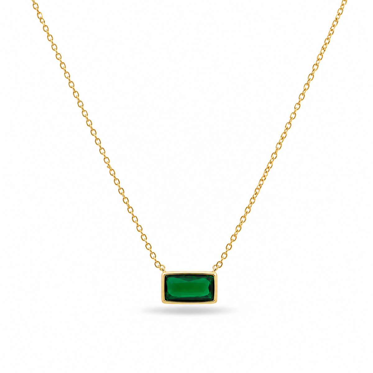 Emerald Bar Necklace