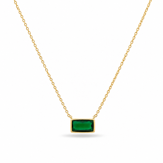 Emerald Bar Necklace