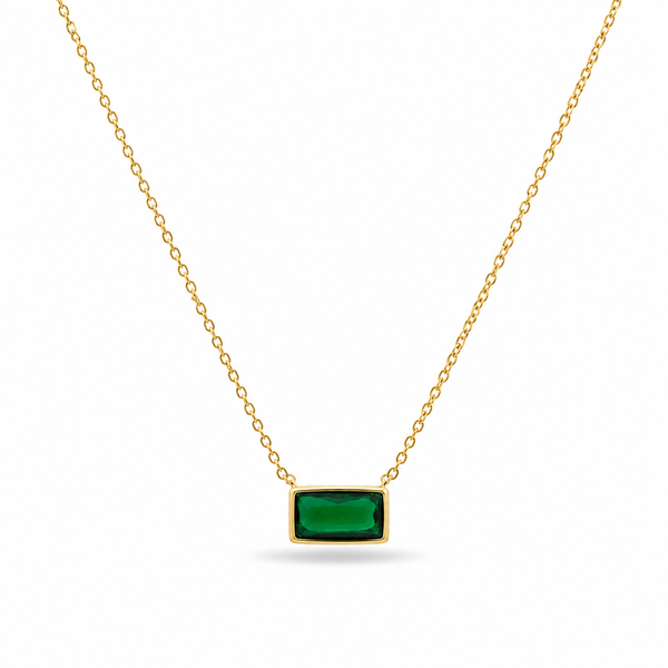 Emerald Bar Necklace