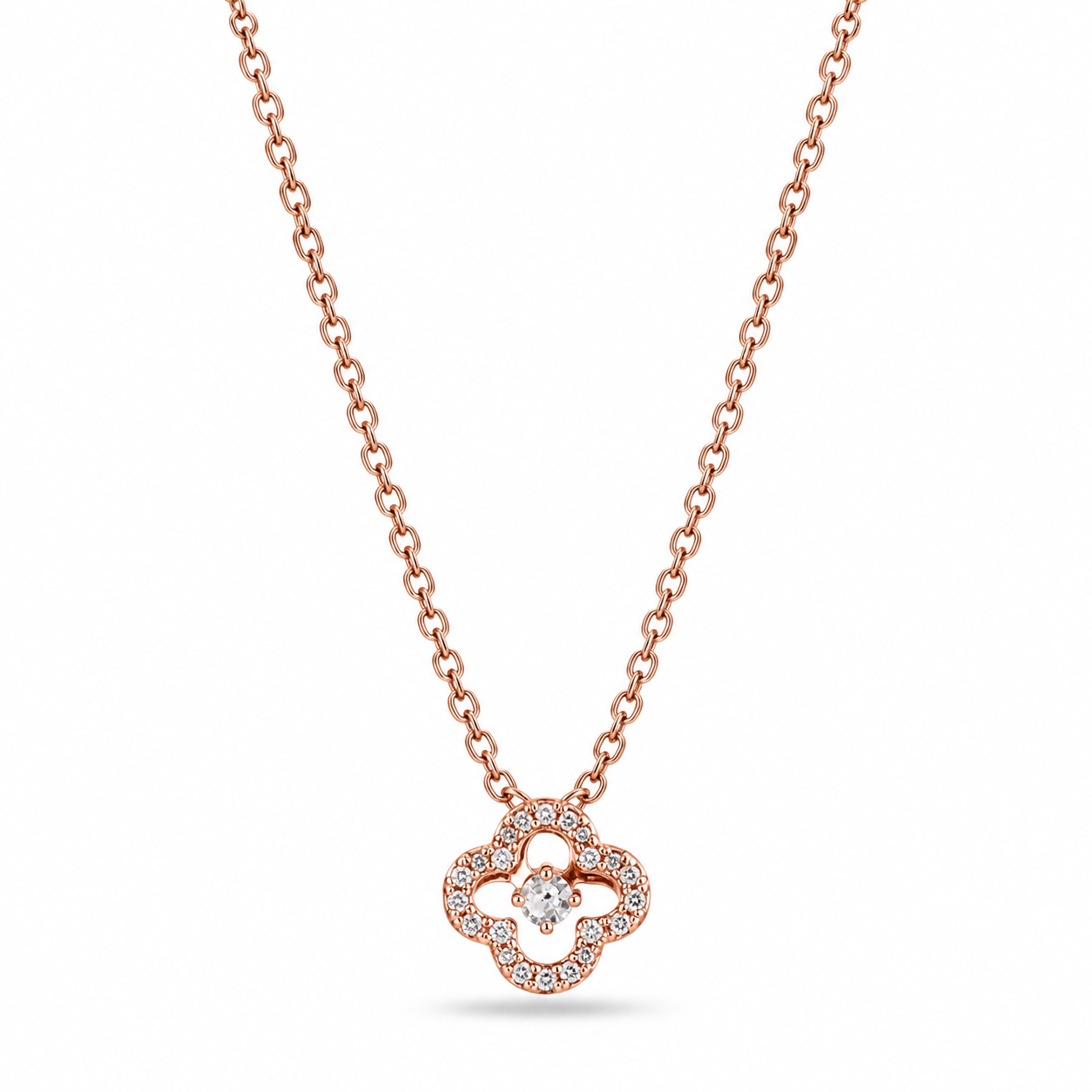 Rosé Clover Necklace (Rose Gold)