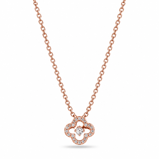 Rosé Clover Necklace (Rose Gold)