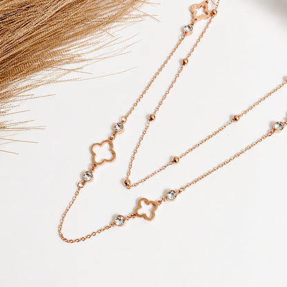 Clover Charm Duo Necklace