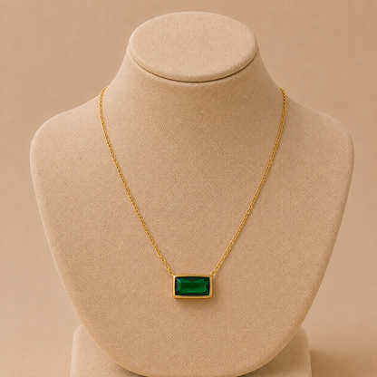 Emerald Bar Necklace