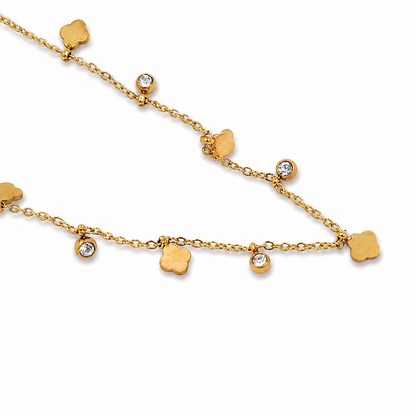 Crystal Clover Charm Necklace