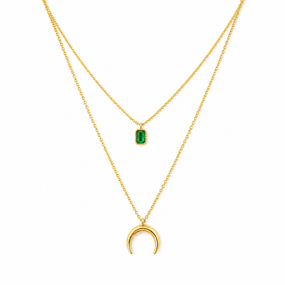 Emerald Moon Layered Necklace