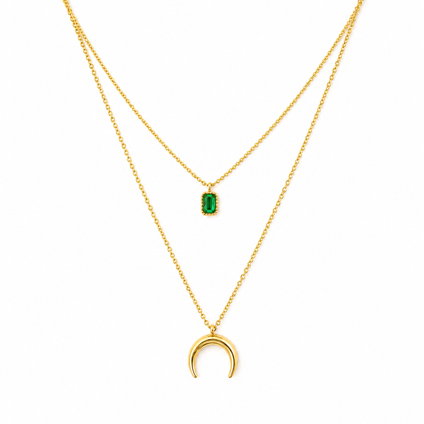Emerald Moon Layered Necklace