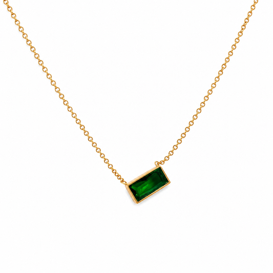 Emerald Bar Necklace