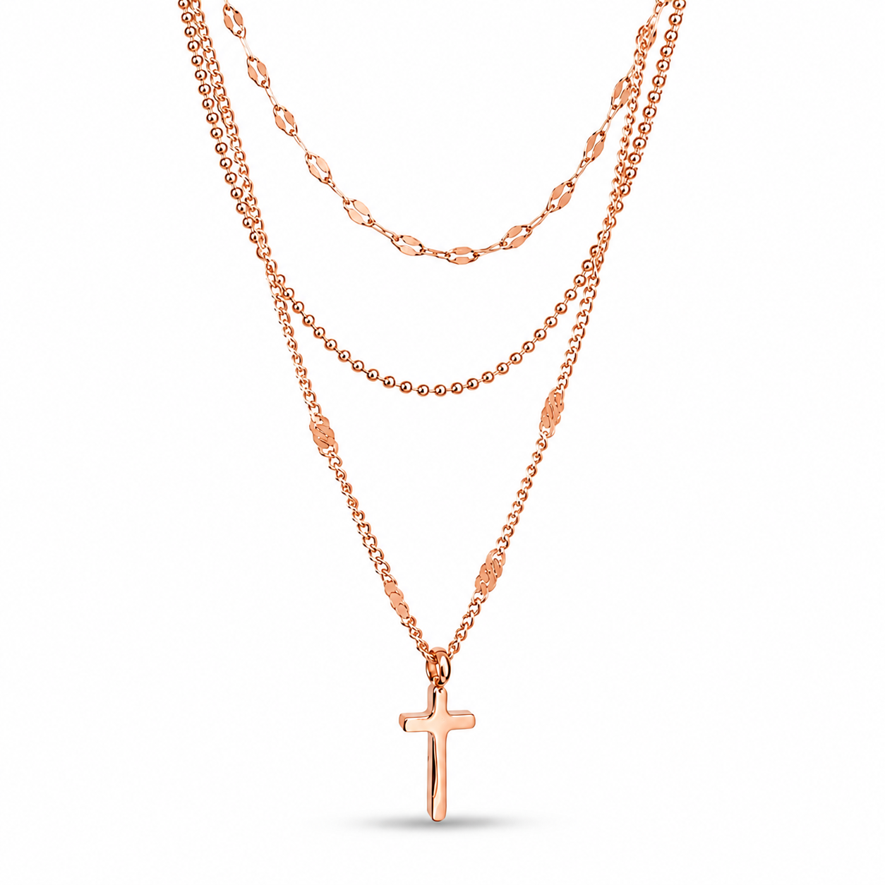 Cross Charm Layer Necklace