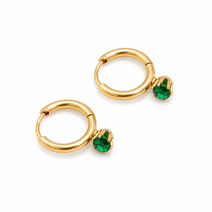 Talie Huggie Hoops (Emerald)