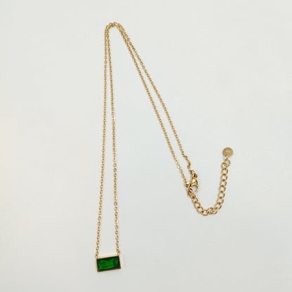 Emerald Bar Necklace