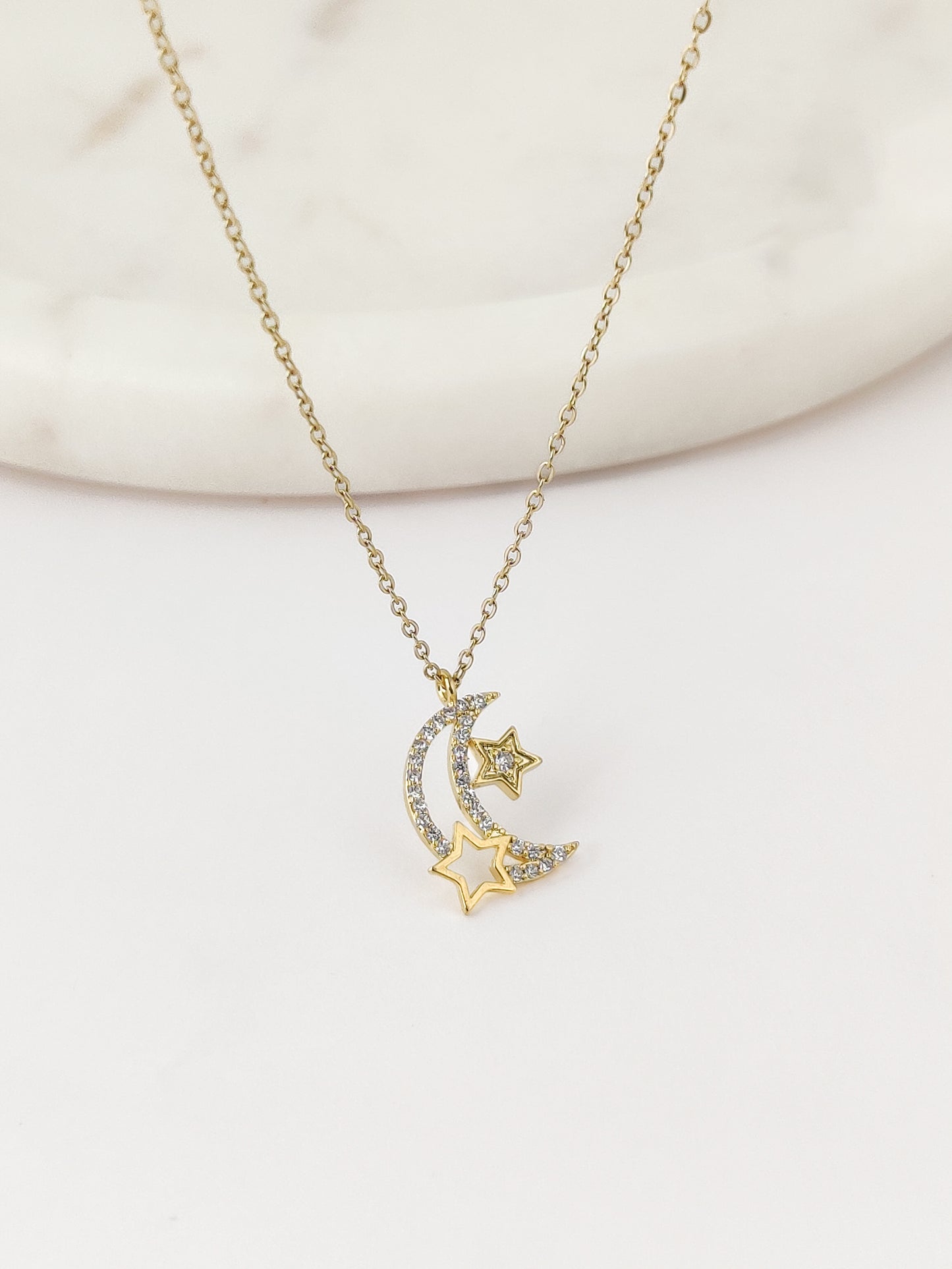 Star Moon Necklace (Gold)