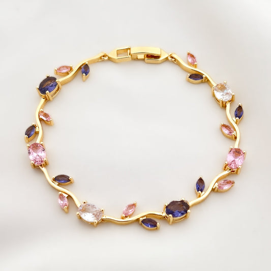 Tulip Pink Petal Charm Bracelet